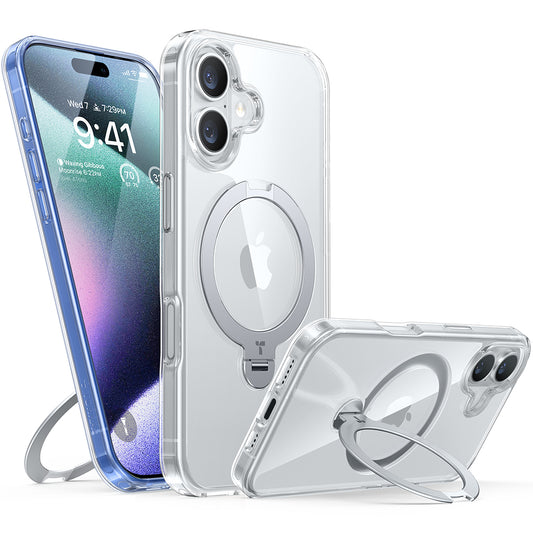 Калъф MagSafe за Apple iPhone 16, Torras, Ostand Spin, Прозрачен