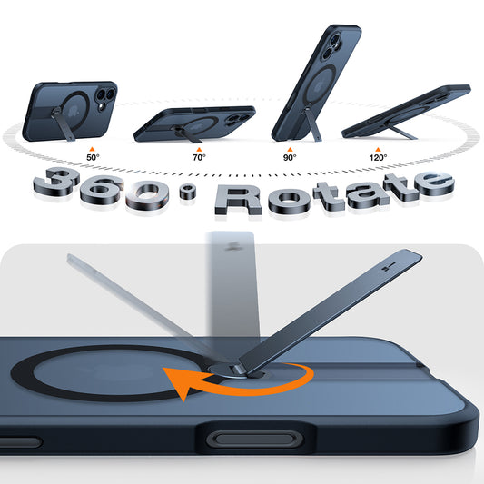 Калъф MagSafe за Apple iPhone 16, Torras, Pstand Spin, Черен