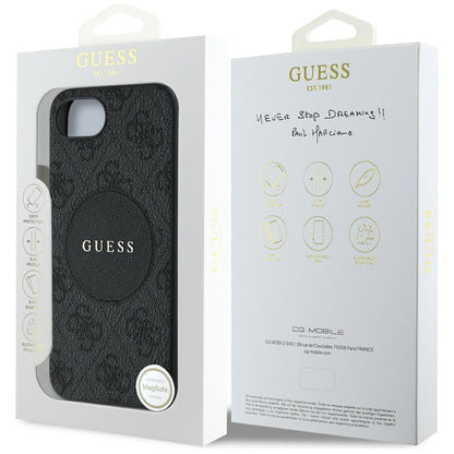 Калъф MagSafe за Apple iPhone 16e, Guess, 4G Circle Classic Logo, Кафяв