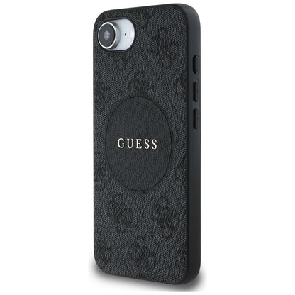 Калъф MagSafe за Apple iPhone 16e, Guess, 4G Circle Classic Logo, Черен