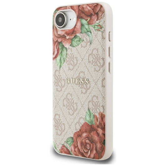 Калъф MagSafe за Apple iPhone 16e, Guess, 4G Flowers Print, Розов