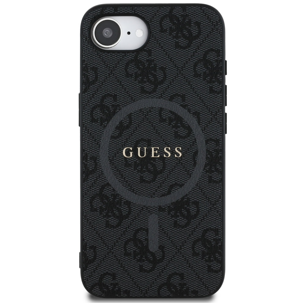 Калъф MagSafe за Apple iPhone 16e, Guess, 4G Ring Classic Logo, Черен