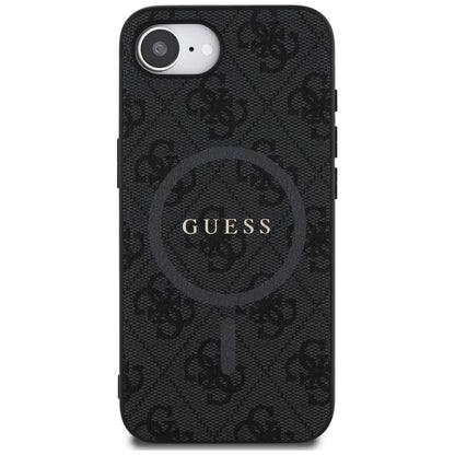 Калъф MagSafe за Apple iPhone 16e, Guess, 4G Ring Classic Logo, Черен