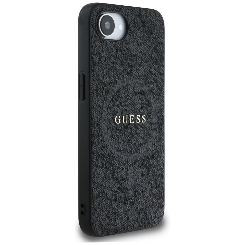 Калъф MagSafe за Apple iPhone 16e, Guess, 4G Ring Classic Logo, Черен