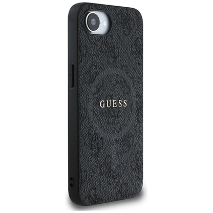 Калъф MagSafe за Apple iPhone 16e, Guess, 4G Ring Classic Logo, Черен