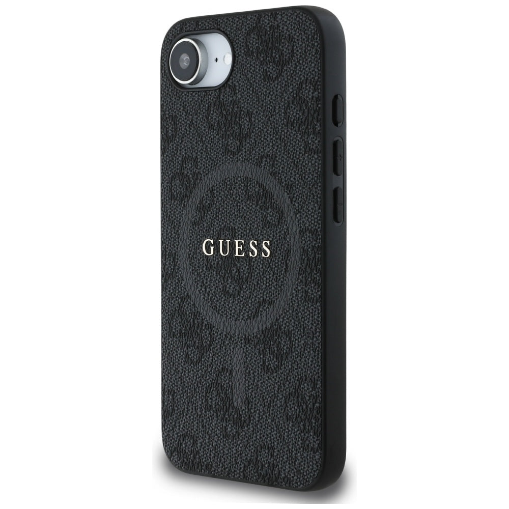 Калъф MagSafe за Apple iPhone 16e, Guess, 4G Ring Classic Logo, Черен
