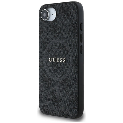 Калъф MagSafe за Apple iPhone 16e, Guess, 4G Ring Classic Logo, Черен