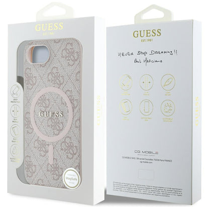 Калъф MagSafe за Apple iPhone 16e, Guess, 4G Ring Classic Logo, Розов