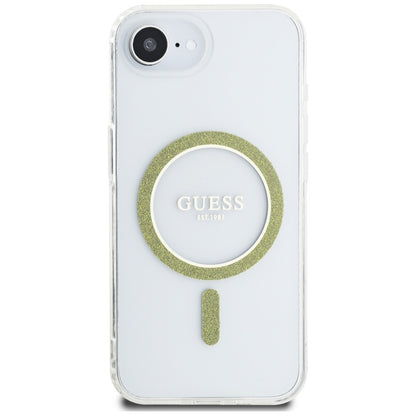 Калъф MagSafe за Apple iPhone 16e, Guess, IML Glitter Circle, Прозрачен