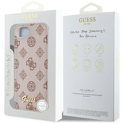 Калъф MagSafe за Apple iPhone 16e, Guess, Peony Script, Кафяв