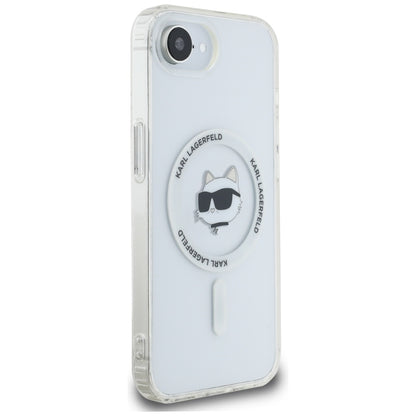 Калъф MagSafe за Apple iPhone 16e, Karl Lagerfeld, IML Choupette's Head, Бял