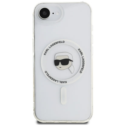 Калъф MagSafe за Apple iPhone 16e, Karl Lagerfeld, IML Karl's Head, Бял