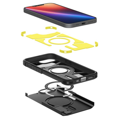 Калъф MagSafe за Apple iPhone 17e / 16e, Spigen, Tough Armor, Черен