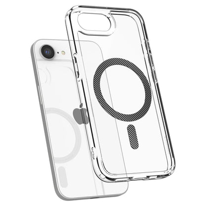 Калъф MagSafe за Apple iPhone 17e / 16e, Spigen, Ultra Hybrid Carbon, Прозрачен