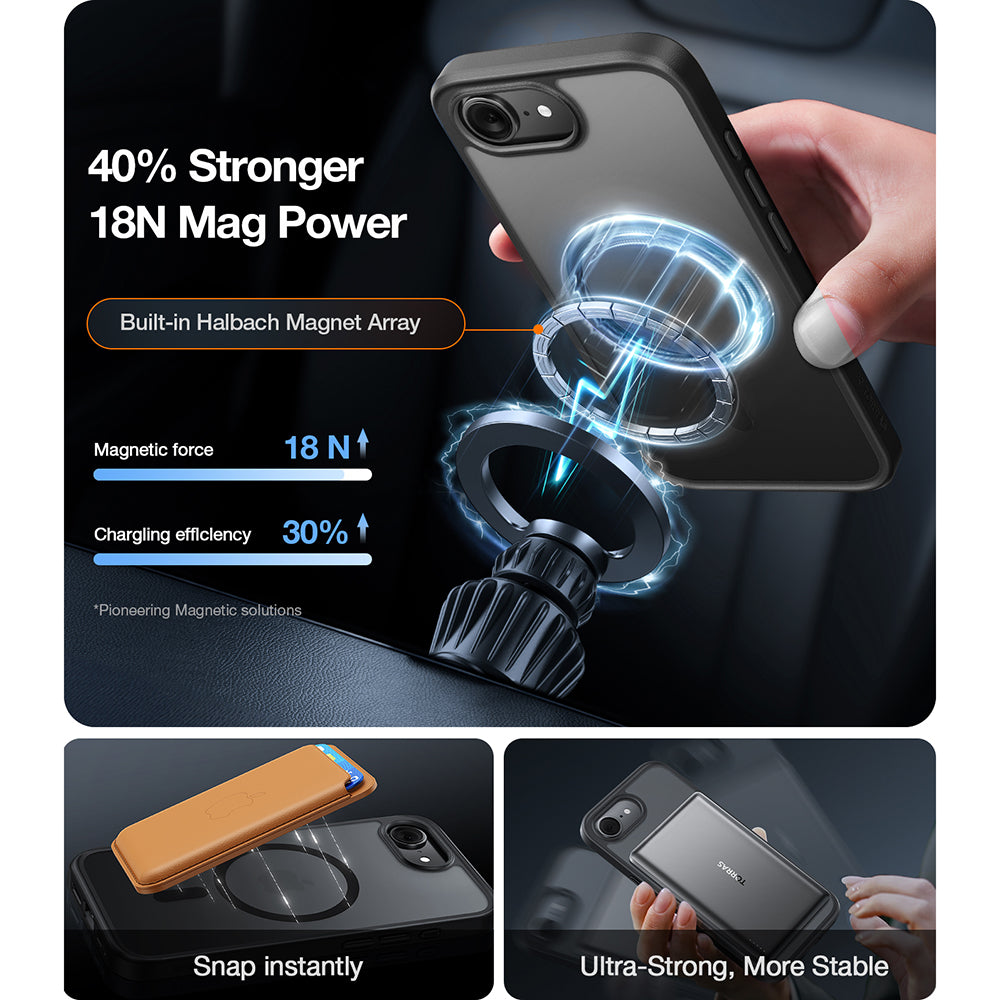 Калъф MagSafe за Apple iPhone 17e / 16e, Torras, Guardian, Черен