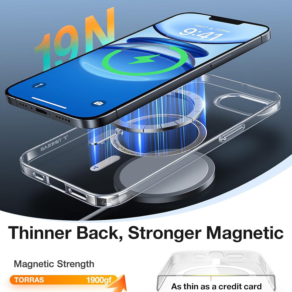 MagSafe Case for Apple iPhone 17e / 16e, Torras, OriginFit, Transparent