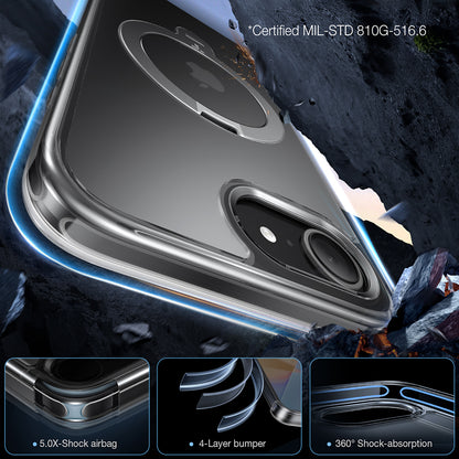 Калъф MagSafe за Apple iPhone 17e / 16e, Torras, Ostand Spin, Прозрачен