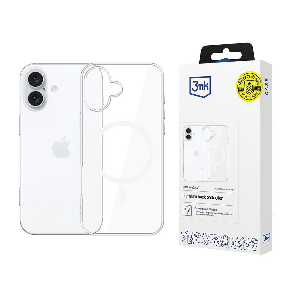 Калъф MagSafe за Apple iPhone 17, 3MK, Clear MagCase, Прозрачен