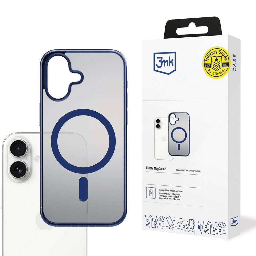 Калъф MagSafe за Apple iPhone 17, 3MK, Frosty MagCase, Син