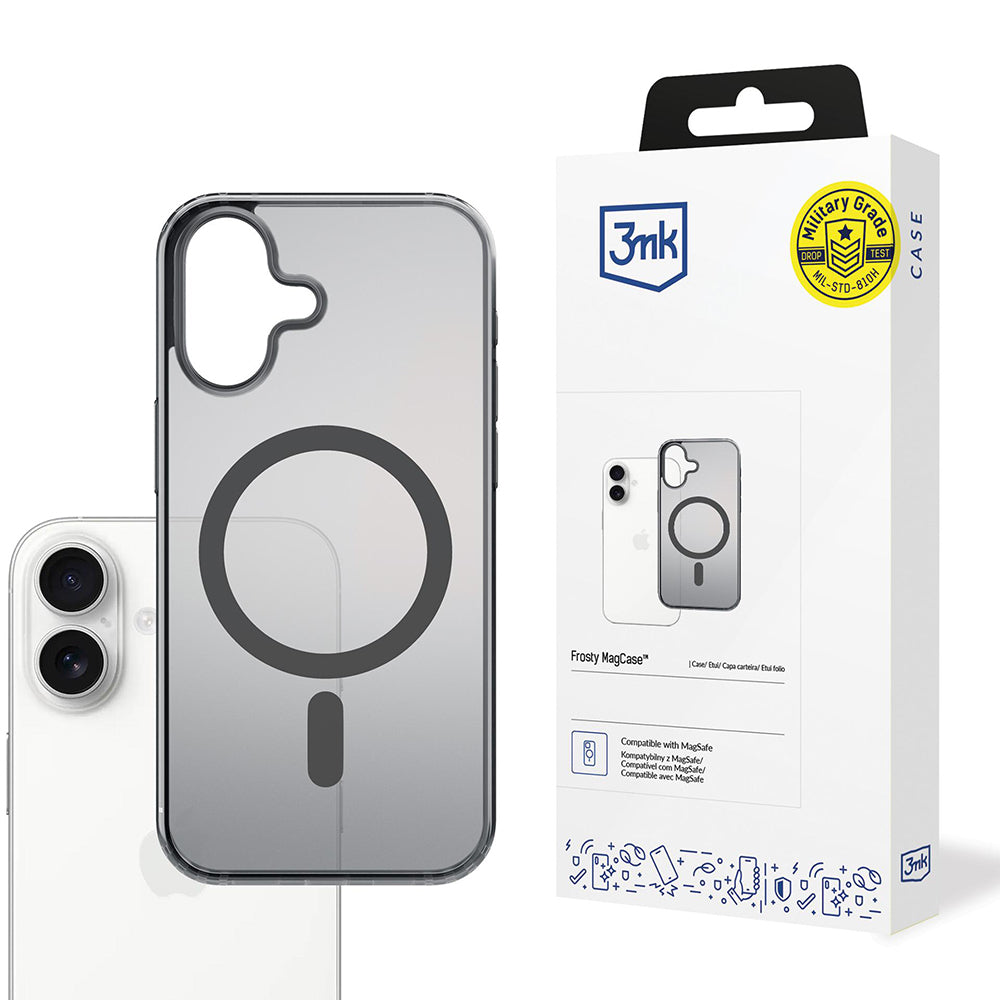 Калъф MagSafe за Apple iPhone 17, 3MK, Frosty MagCase, Черен