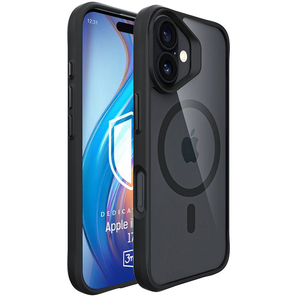 Калъф MagSafe за Apple iPhone 17, 3MK, Satin Armor, Черен