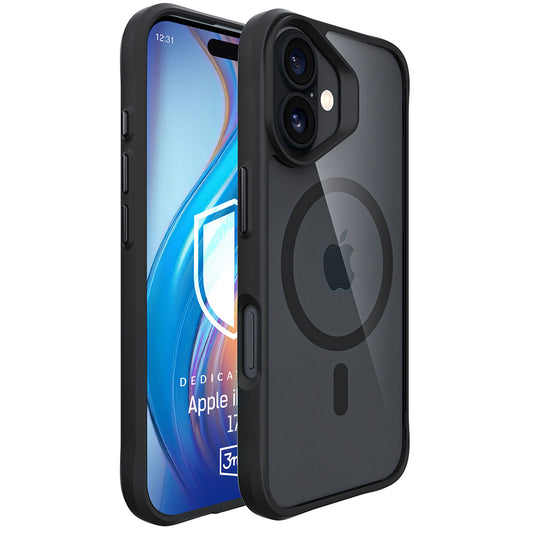 Калъф MagSafe за Apple iPhone 17, 3MK, Satin Armor, Черен