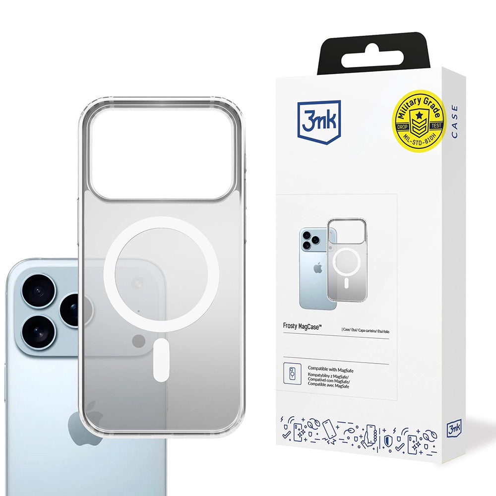 Калъф MagSafe за Apple iPhone 17 Pro, 3MK, Frosty MagCase, Бял