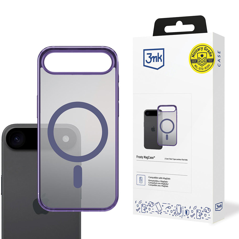 Калъф MagSafe за Apple iPhone 17 Air, 3MK, Frosty MagCase, Лилав