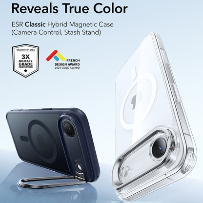 Калъф MagSafe за Apple iPhone 17 Air, ESR, Classic Hybrid Kickstand, Сатенено син