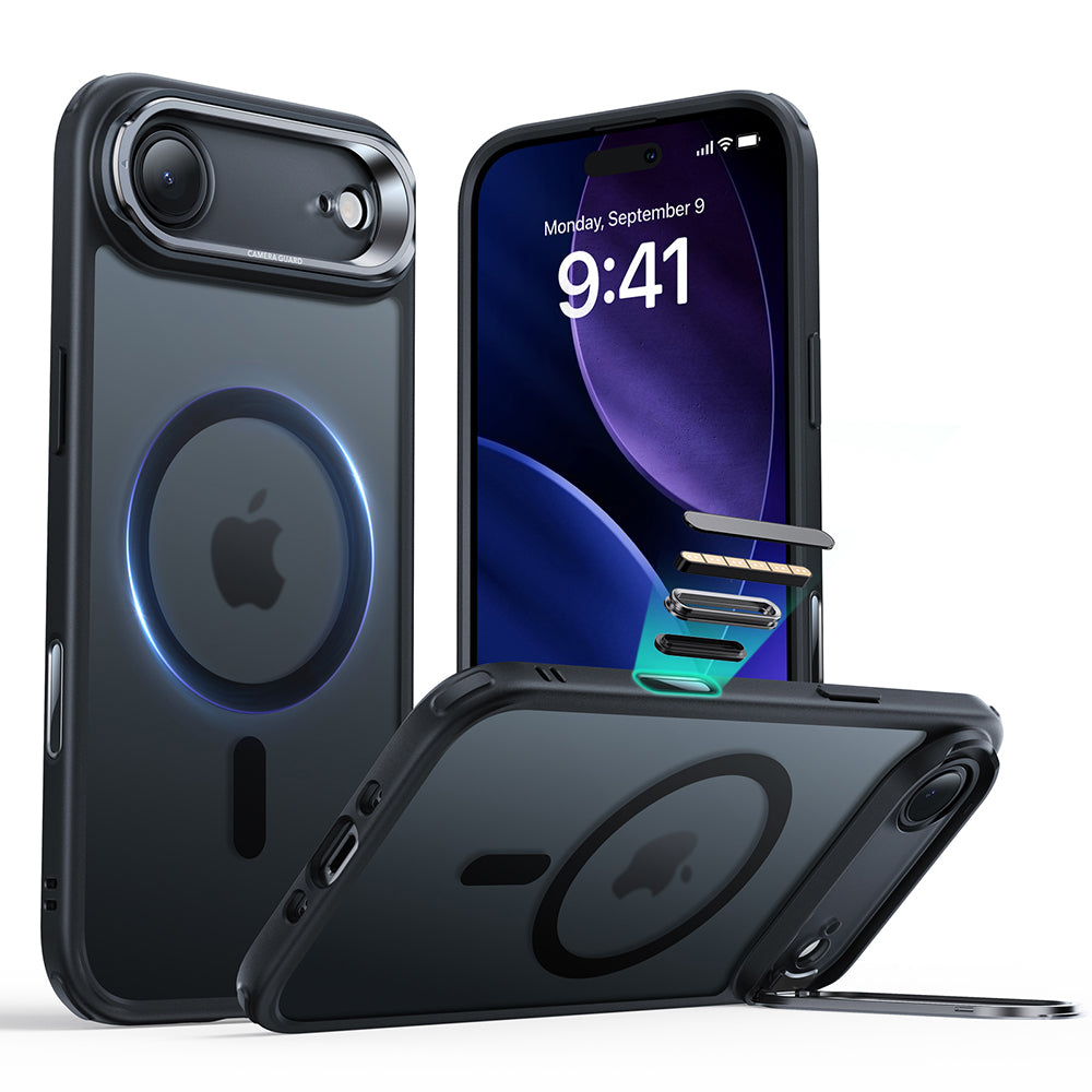Калъф MagSafe за Apple iPhone 17 Air, ESR, Classic Hybrid Kickstand, Сатенено черен