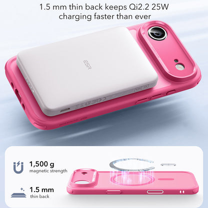 Калъф MagSafe за Apple iPhone 17 Air, ESR, Classic Hybrid, Сатенено розов