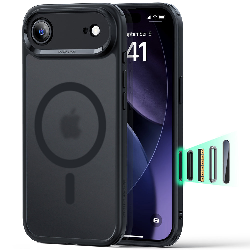 Калъф MagSafe за Apple iPhone 17 Air, ESR, Classic Hybrid, Сатенено черен
