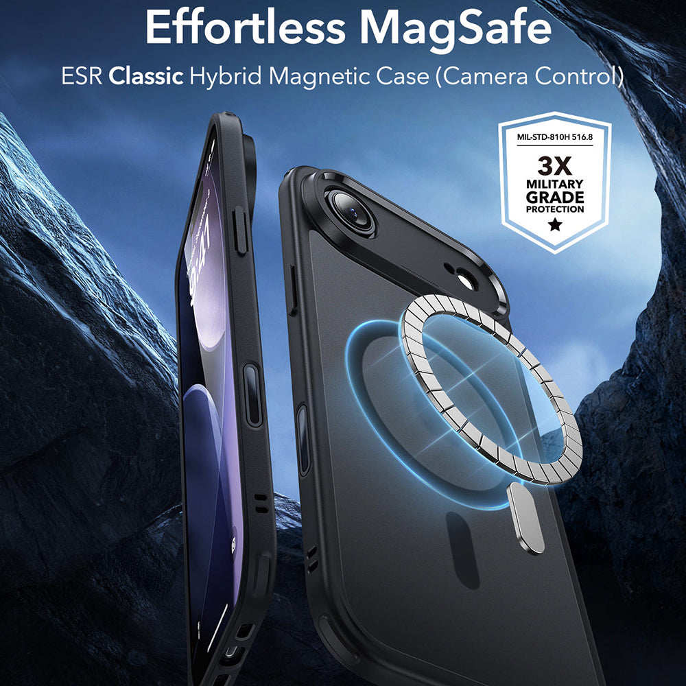 Калъф MagSafe за Apple iPhone 17 Air, ESR, Classic Hybrid, Сатенено черен