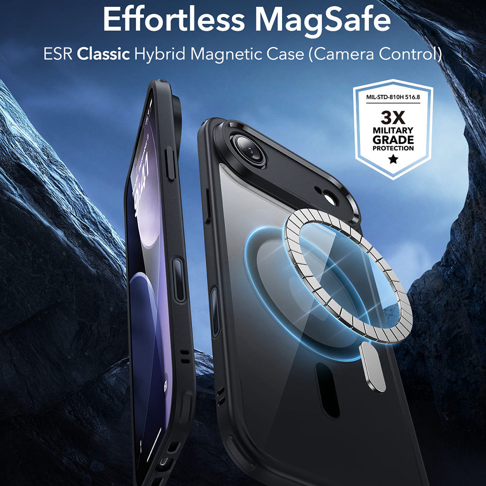 Калъф MagSafe за Apple iPhone 17 Air, ESR, Classic Hybrid, Прозрачно черен
