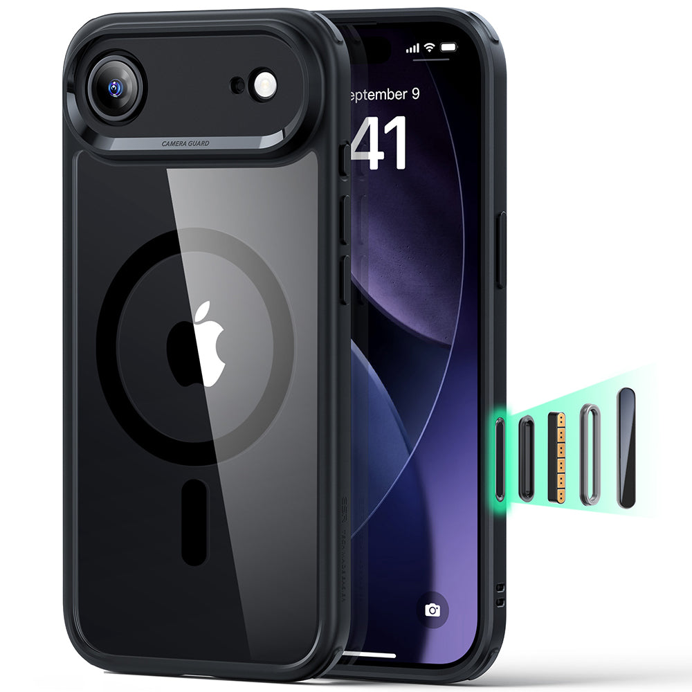 Калъф MagSafe за Apple iPhone 17 Air, ESR, Classic Hybrid, Прозрачно черен