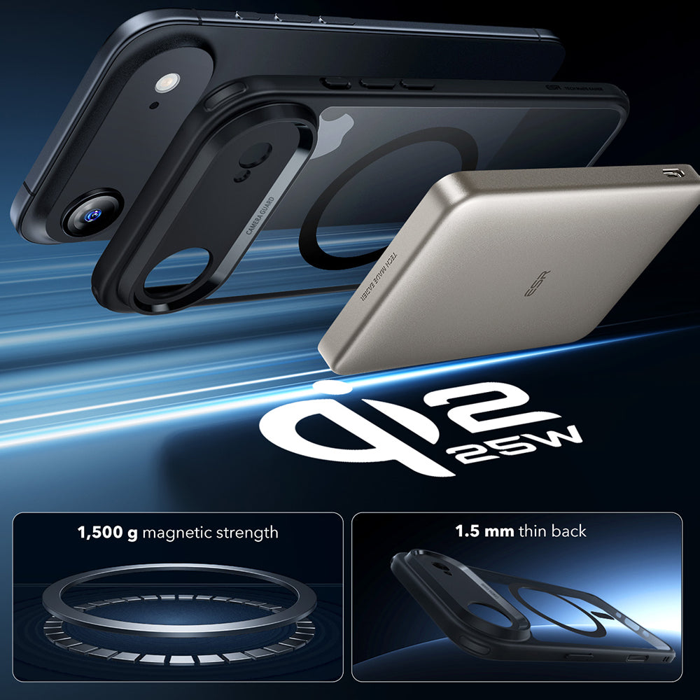 Калъф MagSafe за Apple iPhone 17 Air, ESR, Classic Hybrid, Прозрачно черен