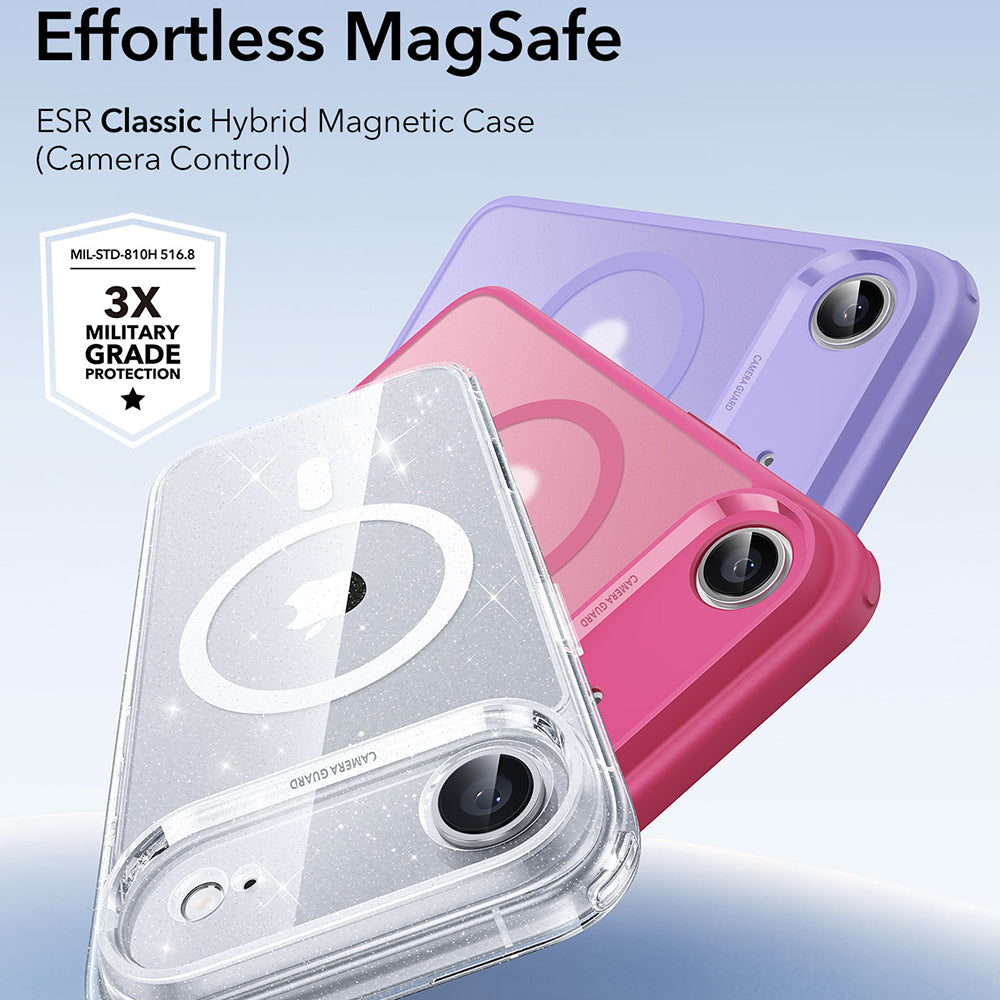 Калъф MagSafe за Apple iPhone 17 Air, ESR, Classic Hybrid Shimmer, Прозрачен