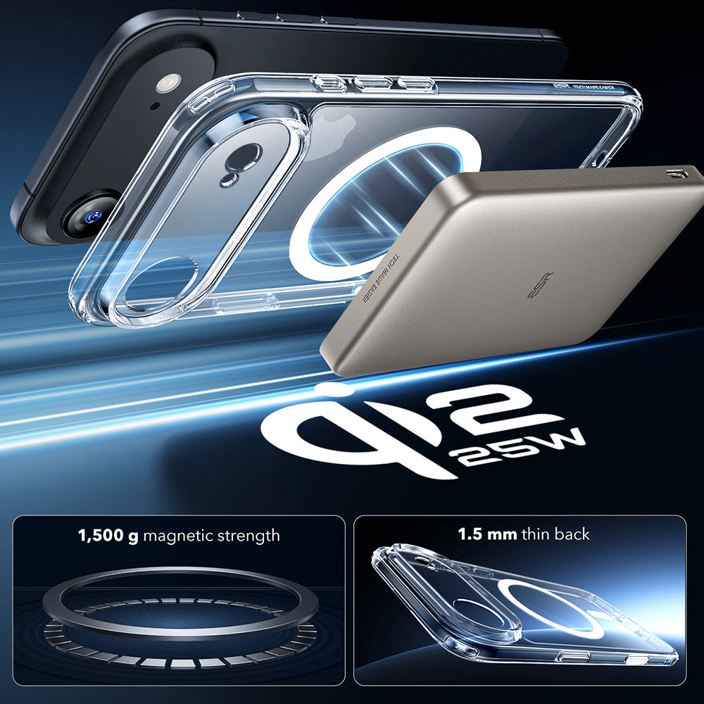 Калъф MagSafe за Apple iPhone 17 Air, ESR, Classic Hybrid, Прозрачен