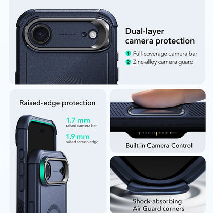 Калъф MagSafe за Apple iPhone 17 Air, ESR, Cyber Armor Kickstand, Син