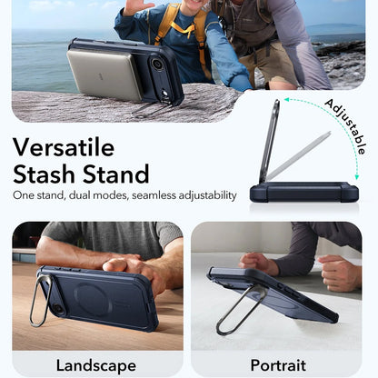 Калъф MagSafe за Apple iPhone 17 Air, ESR, Cyber Armor Kickstand, Син