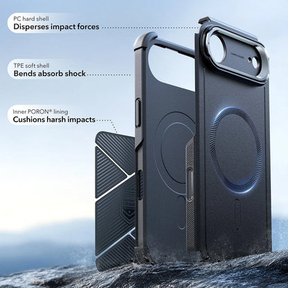 Калъф MagSafe за Apple iPhone 17 Air, ESR, Cyber Armor Kickstand, Черен