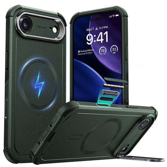 Калъф MagSafe за Apple iPhone 17 Air, ESR, Cyber Armor Kickstand, Зелен