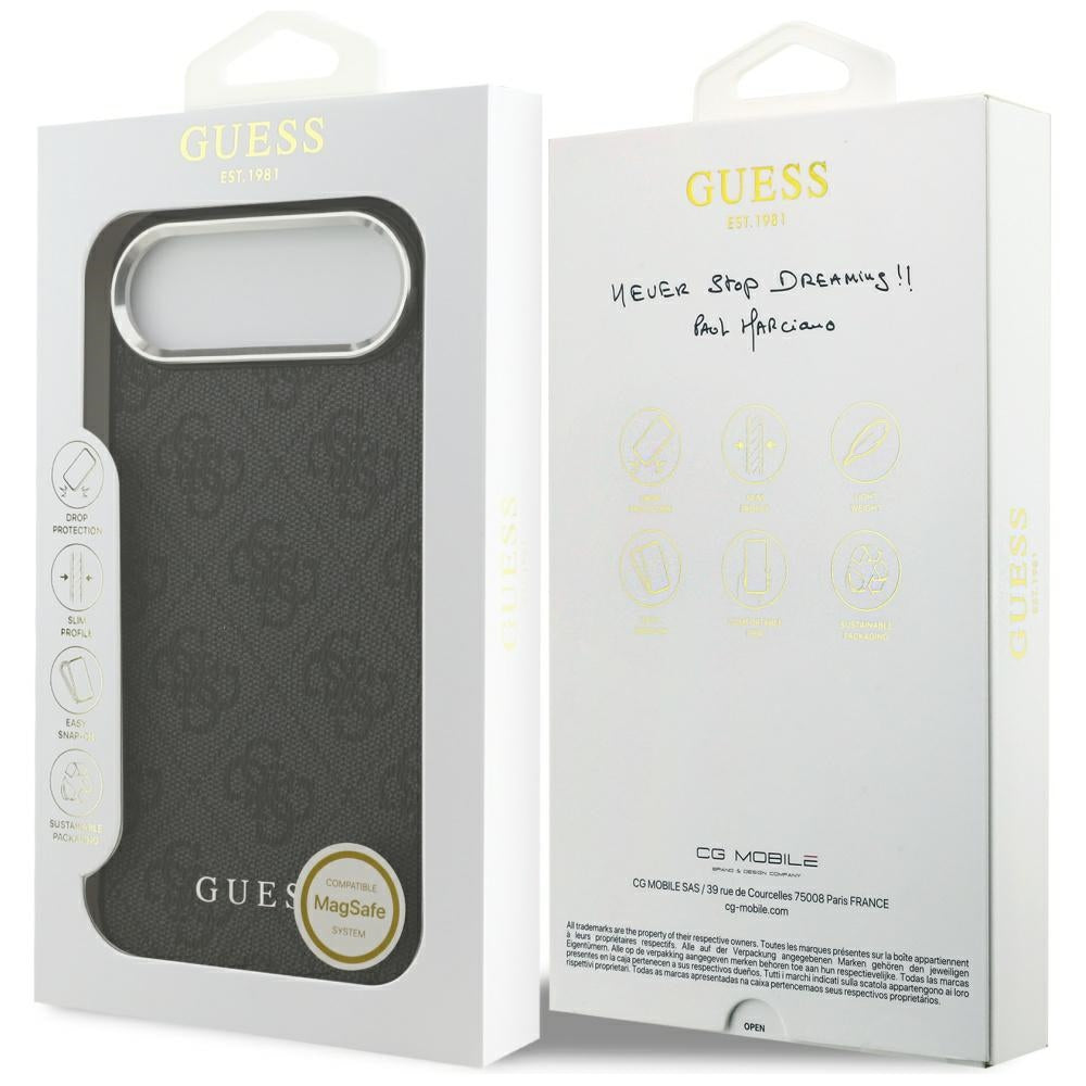 Калъф MagSafe за Apple iPhone 17 Air, Guess, 4G Classic Logo, Черен