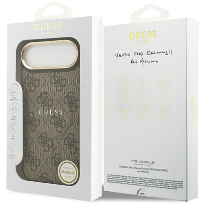Калъф MagSafe за Apple iPhone 17 Air, Guess, 4G Classic, Кафяв