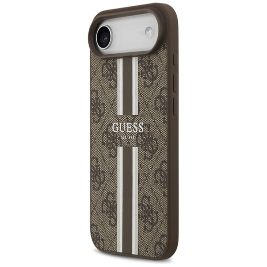 Калъф MagSafe за Apple iPhone 17 Air, Guess, 4G Printed Stripes, Кафяв