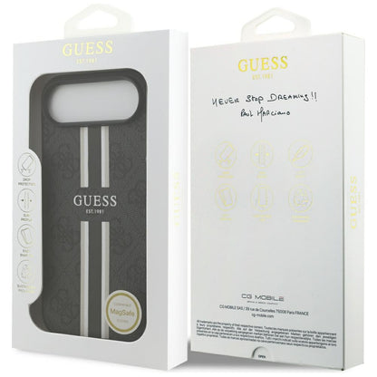 MagSafe Case for Apple iPhone 17 Air, Guess, 4G Printed Stripes, Black