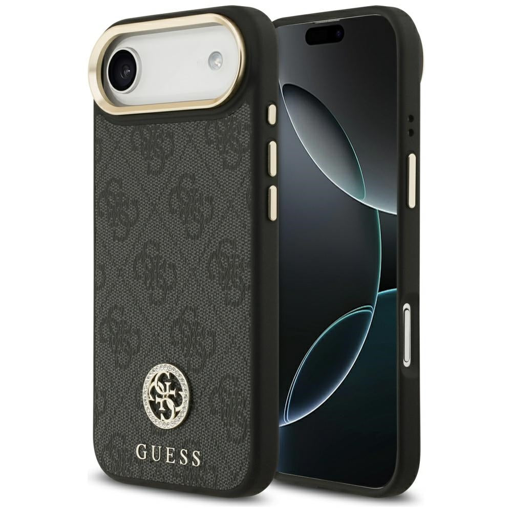 MagSafe Case for Apple iPhone 17 Air, Guess, 4G Strass Logo, Black