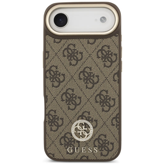 Калъф MagSafe за Apple iPhone 17 Air, Guess, 4G Strass Logo with Big Strap, Кафяв