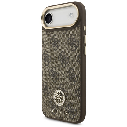 Калъф MagSafe за Apple iPhone 17 Air, Guess, 4G Strass Logo with Big Strap, Кафяв