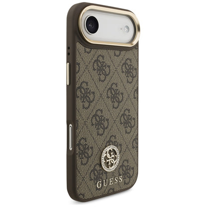 Калъф MagSafe за Apple iPhone 17 Air, Guess, 4G Strass Logo with Big Strap, Кафяв